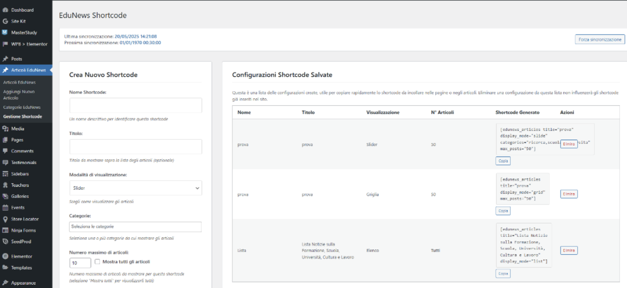 Figura 6: Categorie EduNews